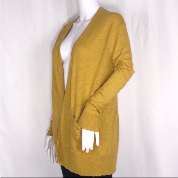 Madewell xFree People Mustard Cotton Blend Pocketed Cardigan